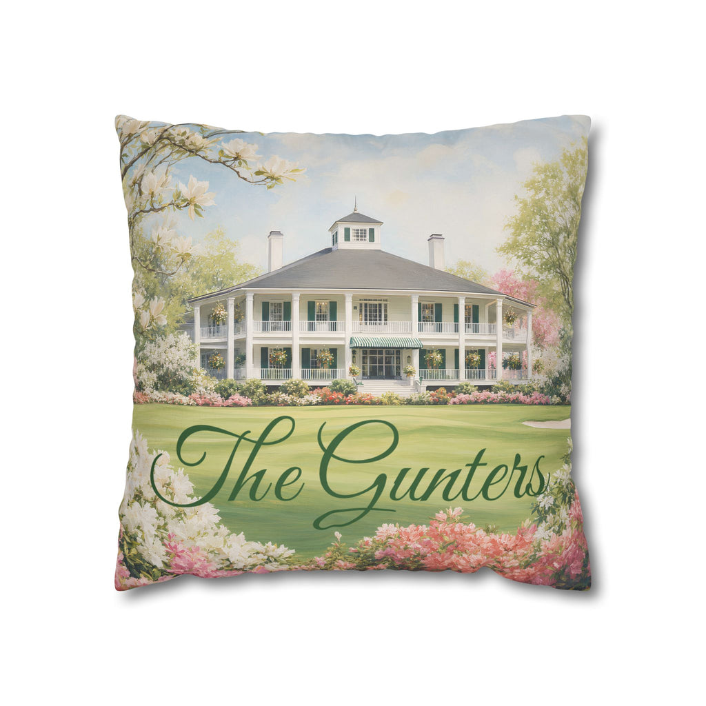 Personalized Augusta Golf Clubhouse Pillow Cover – Southern Golfer Gift, Custom Golf Decor