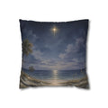 Star of Bethlehem Christmas Pillow Cover, Coastal Night Sky Decor, shown as a decorative holiday faux-suede pillow cover for
Christmas living room, bedroom, sofa or chair styling.