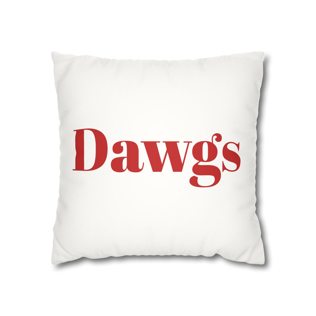 DAWGS Football Pillow Cover – Georgia Game Day Pillow, Red & Black College Football Decor