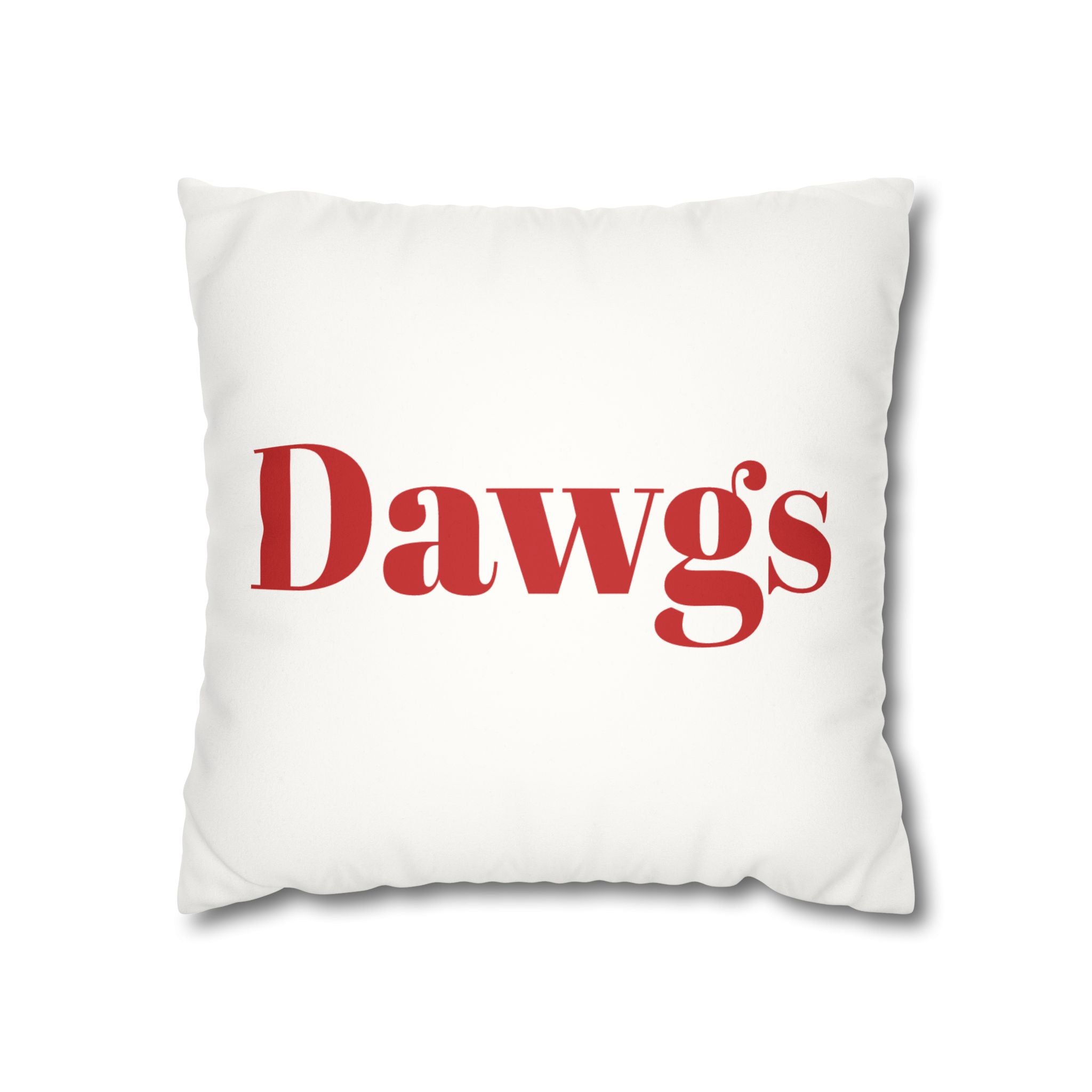 DAWGS Football Pillow Cover – Georgia Game Day Pillow, Red & Black College Football Decor