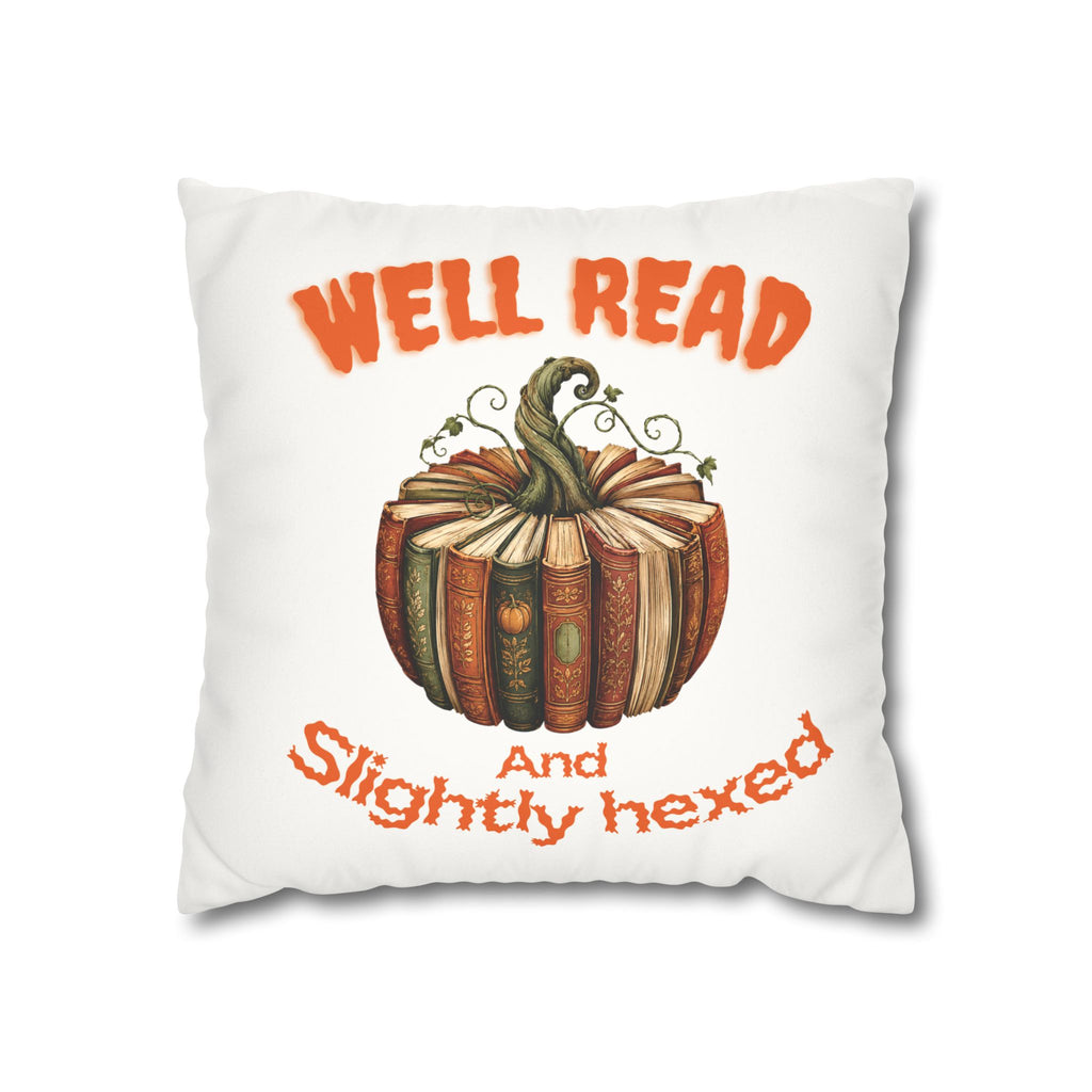 Well Read and Slightly Hexed Book Lover Halloween Pillow Cover