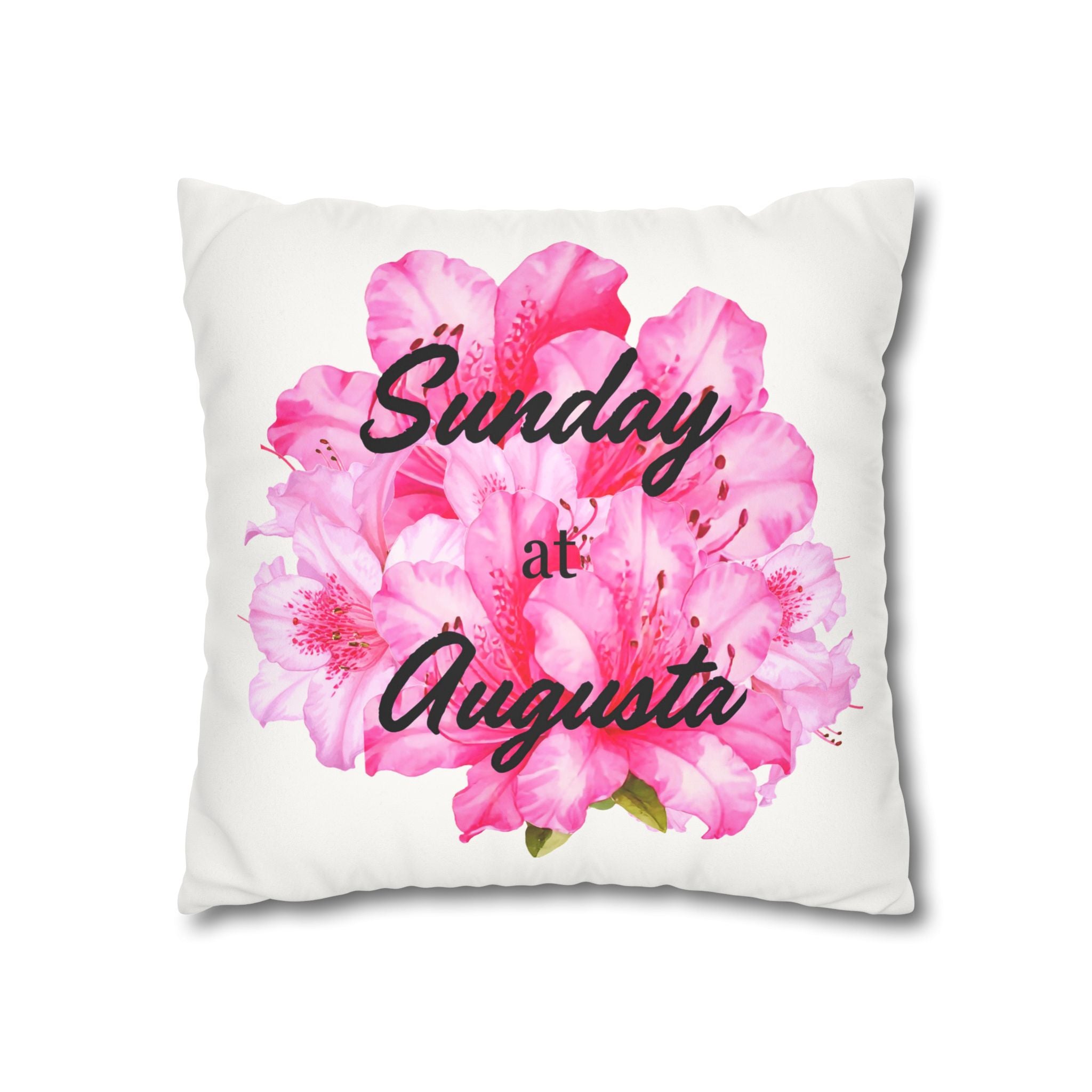 Sunday at Augusta Golf Pillow Cover – Pink Azalea Southern Golf Decor, Hostess Gift