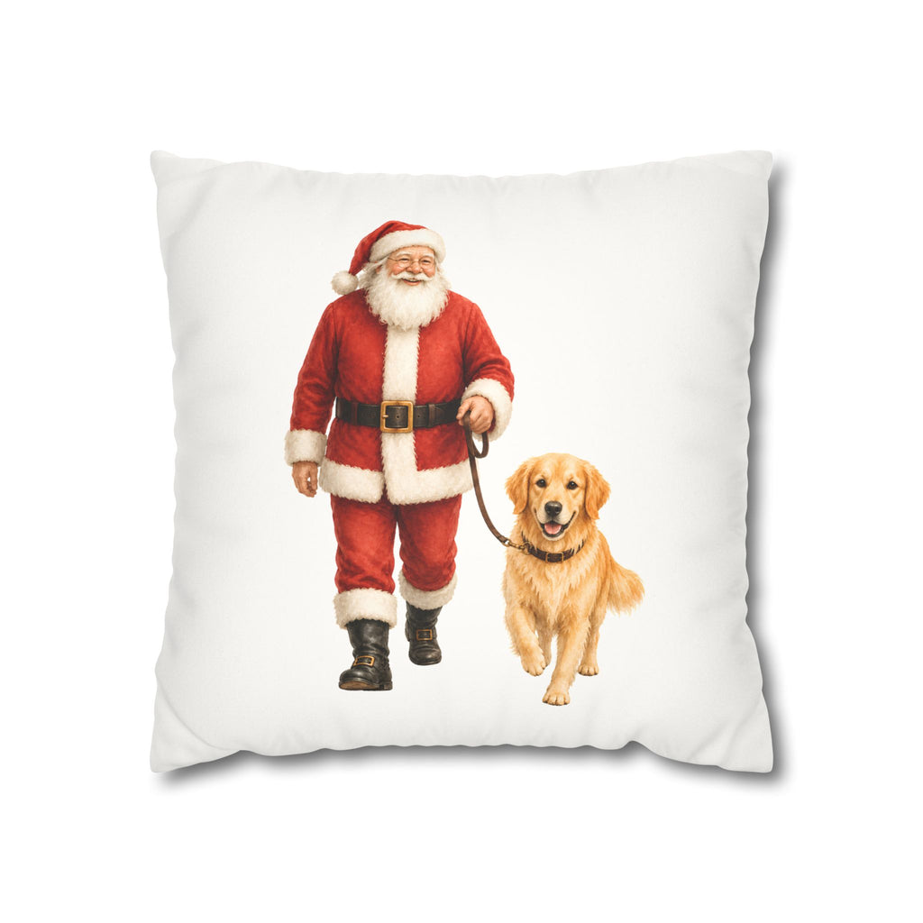Santa Sleigh with Reindeer Pillow Cover, Christmas Winter Decor, shown as a decorative holiday faux-suede pillow cover for
Christmas living room, bedroom, sofa or chair styling.
