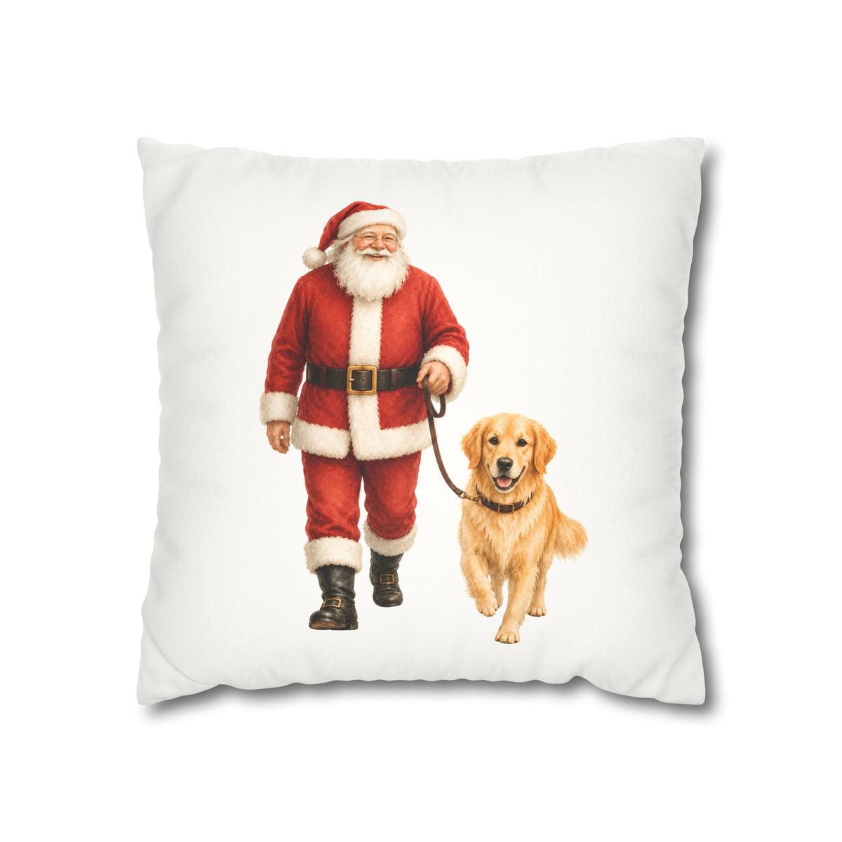 Santa Sleigh with Reindeer Pillow Cover, Christmas Winter Decor, shown as a decorative holiday faux-suede pillow cover for
Christmas living room, bedroom, sofa or chair styling.
