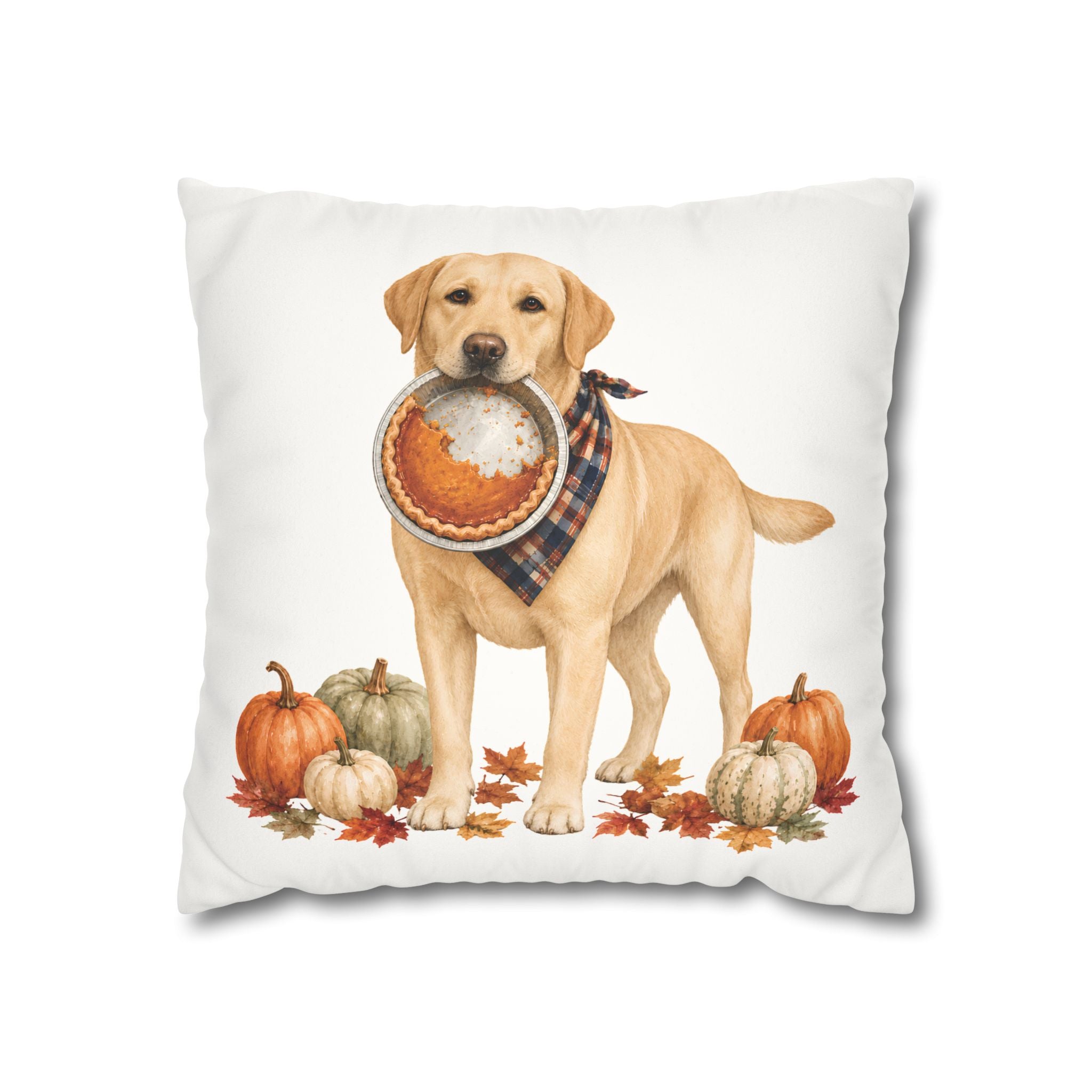 Thanksgiving Yellow Lab Pillow Cover – Double-Sided