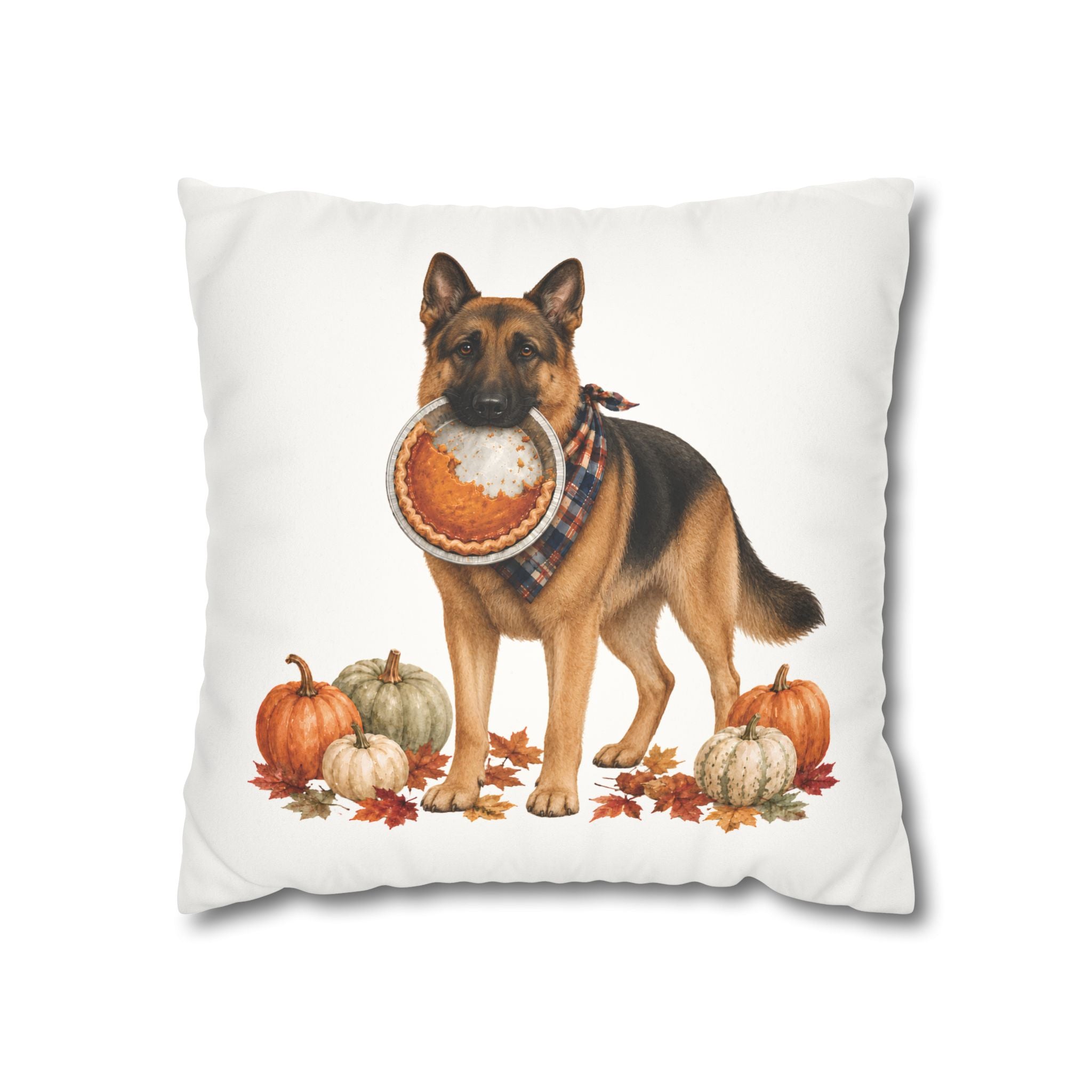 German Shepherd Thanksgiving Pumpkin Pie Pillow Cover