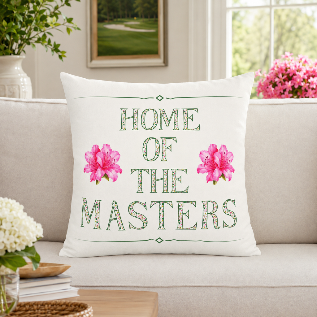 Augusta Golf Pillow Cover – Pink Floral Southern Golf Decor, Golfer Gift