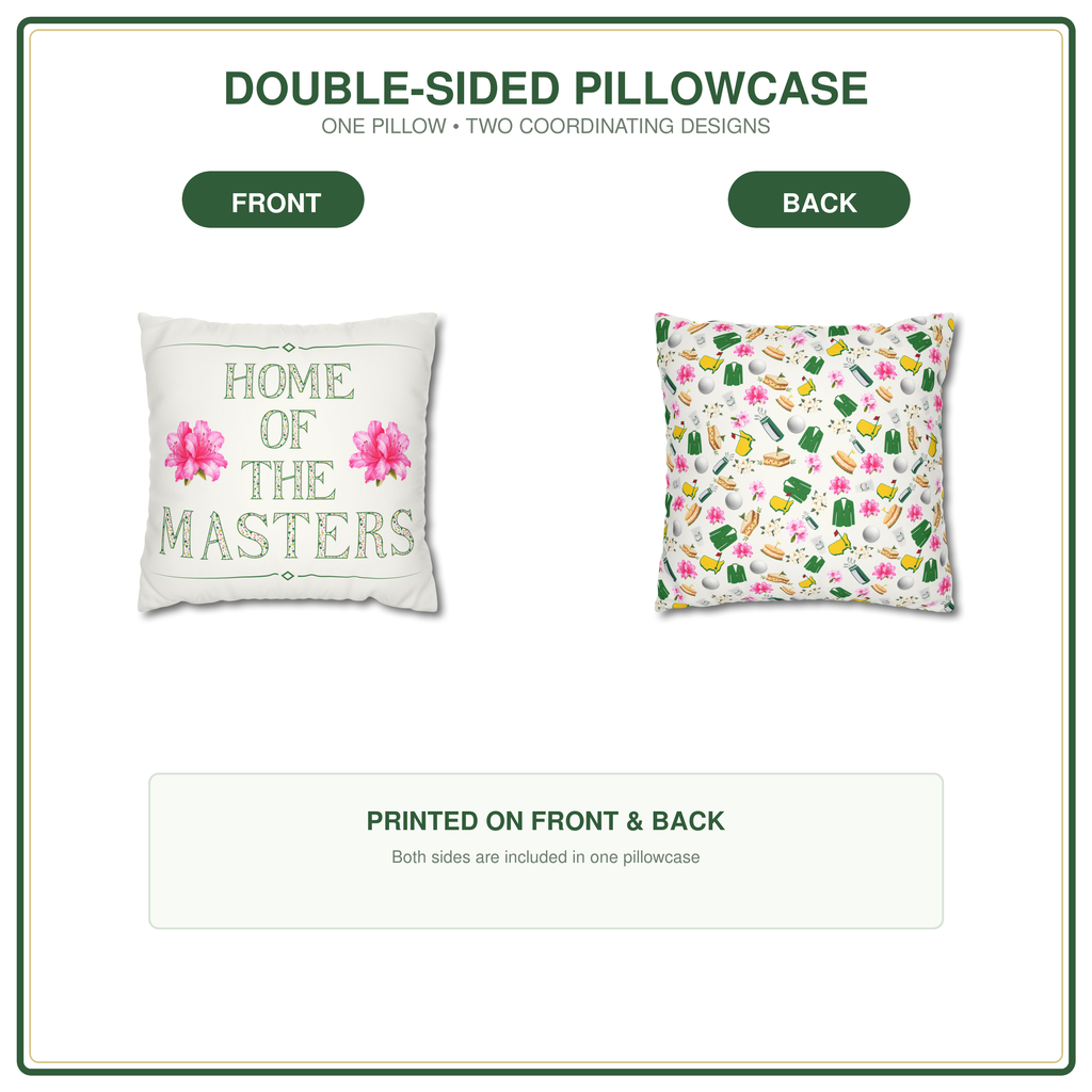 Augusta Golf Pillow Cover – Pink Floral Southern Golf Decor, Golfer Gift