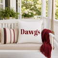 DAWGS Football Pillow Cover – Georgia Game Day Pillow, Red & Black College Football Decor