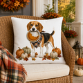 Thanksgiving Beagle Dog Pillow Cover – Double-Sided