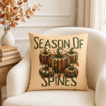 Season of Spines Book Pumpkin Fall Pillow Cover