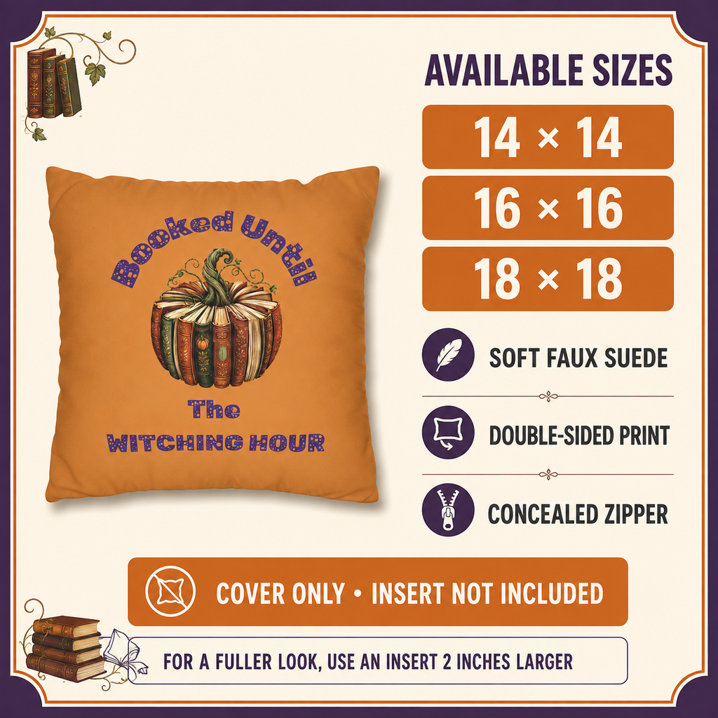 Booked Until the Witching Hour Book Pumpkin Pillow Cover