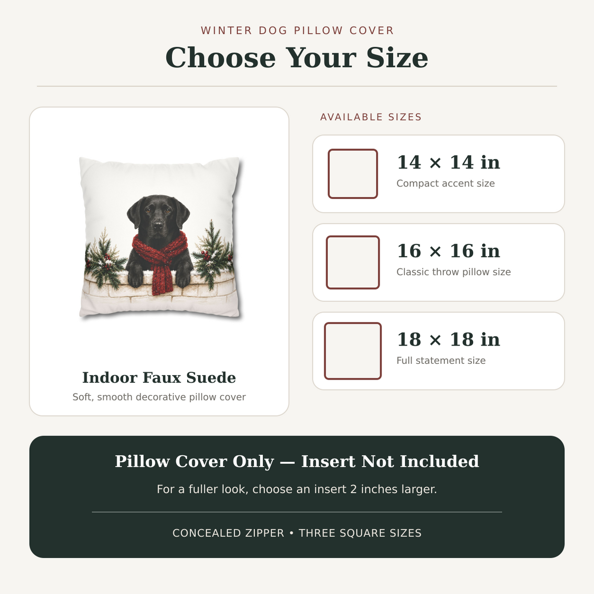 Black Lab Christmas Pillow Cover, Labrador Retriever Holiday Decor, Dog Lover Gift