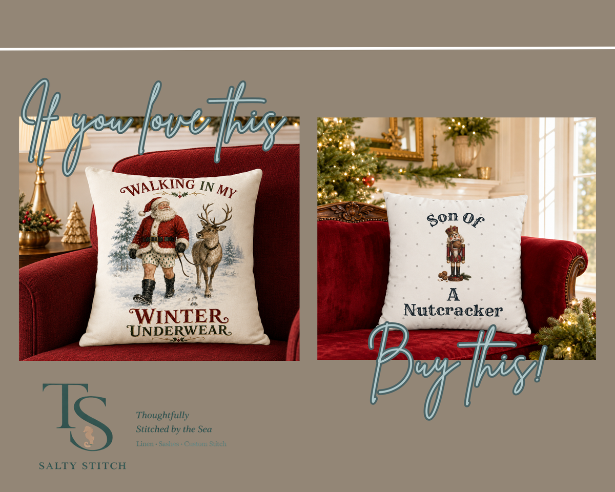 Son of a Nutcracker Christmas Pillow Cover – Funny Nutcracker Holiday Decor