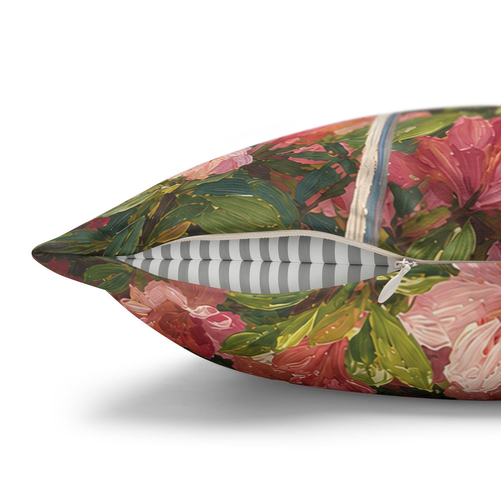 Augusta Golf Flag Pillow Cover – Yellow Flag & Azalea Golf Decor, Golfer Gift
