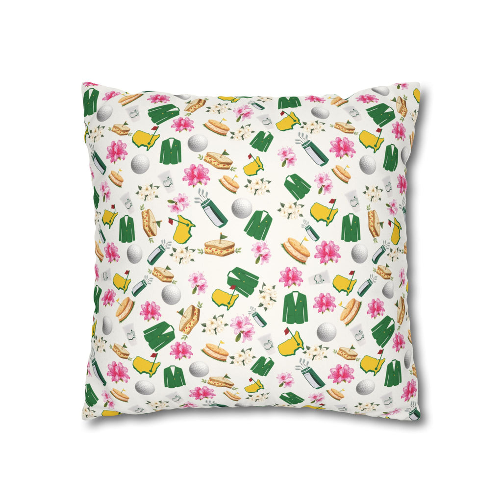 Augusta Golf Pillow Cover – Pink Floral Southern Golf Decor, Golfer Gift
