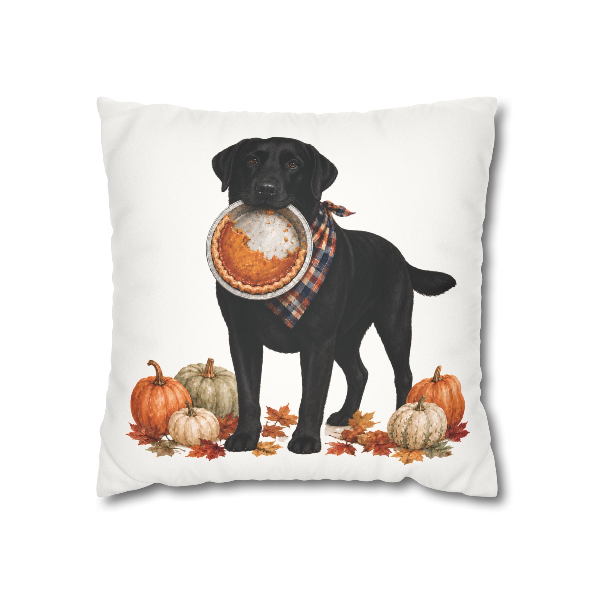 Thanksgiving Black Lab Pillow Cover – Double-Sided